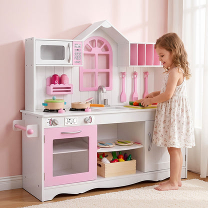 Keezi Wooden Kids Pretend Kitchen Playset